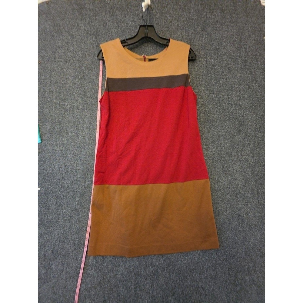 MNG By Mango Dress Womens L Multicolor Colorblock Sleeveless Shift Short Lined